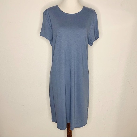 NWT Horny Toad Toad & Co Ocean Blue Tomboy Short Sleeve Dress Size Large - Picture 1 of 10